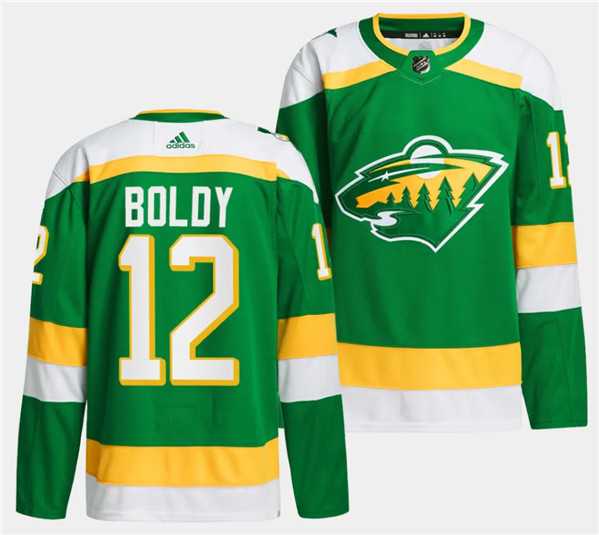 Mens Minnesota Wild #12 Matthew Boldy Green 2023-24 Stitched Jersey Dzhi->->NHL Jersey